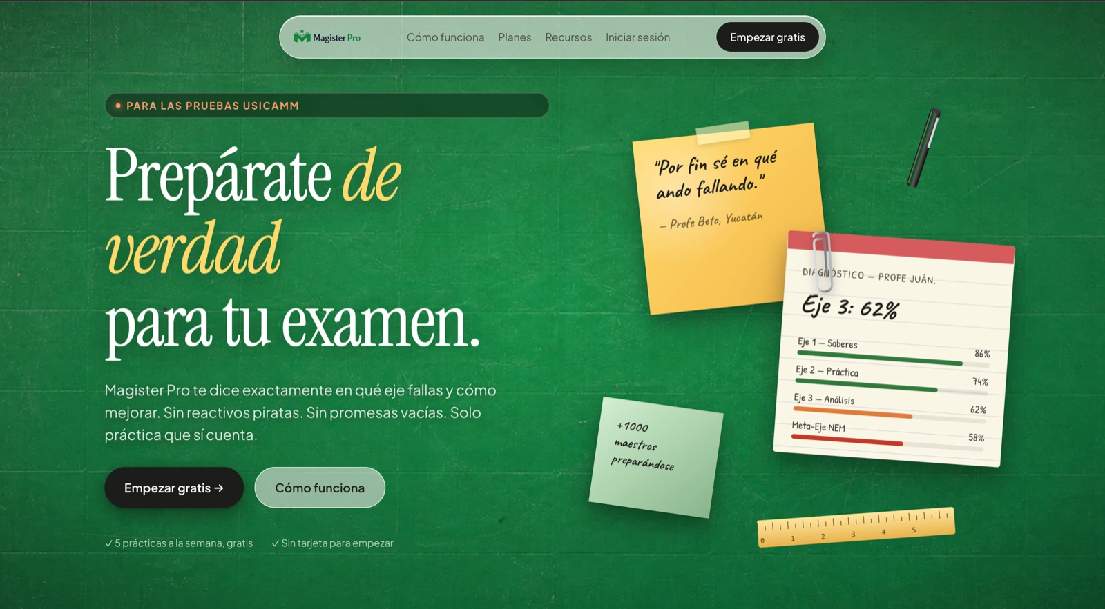 MagisterPro home page: “Prepare for your exam for real”