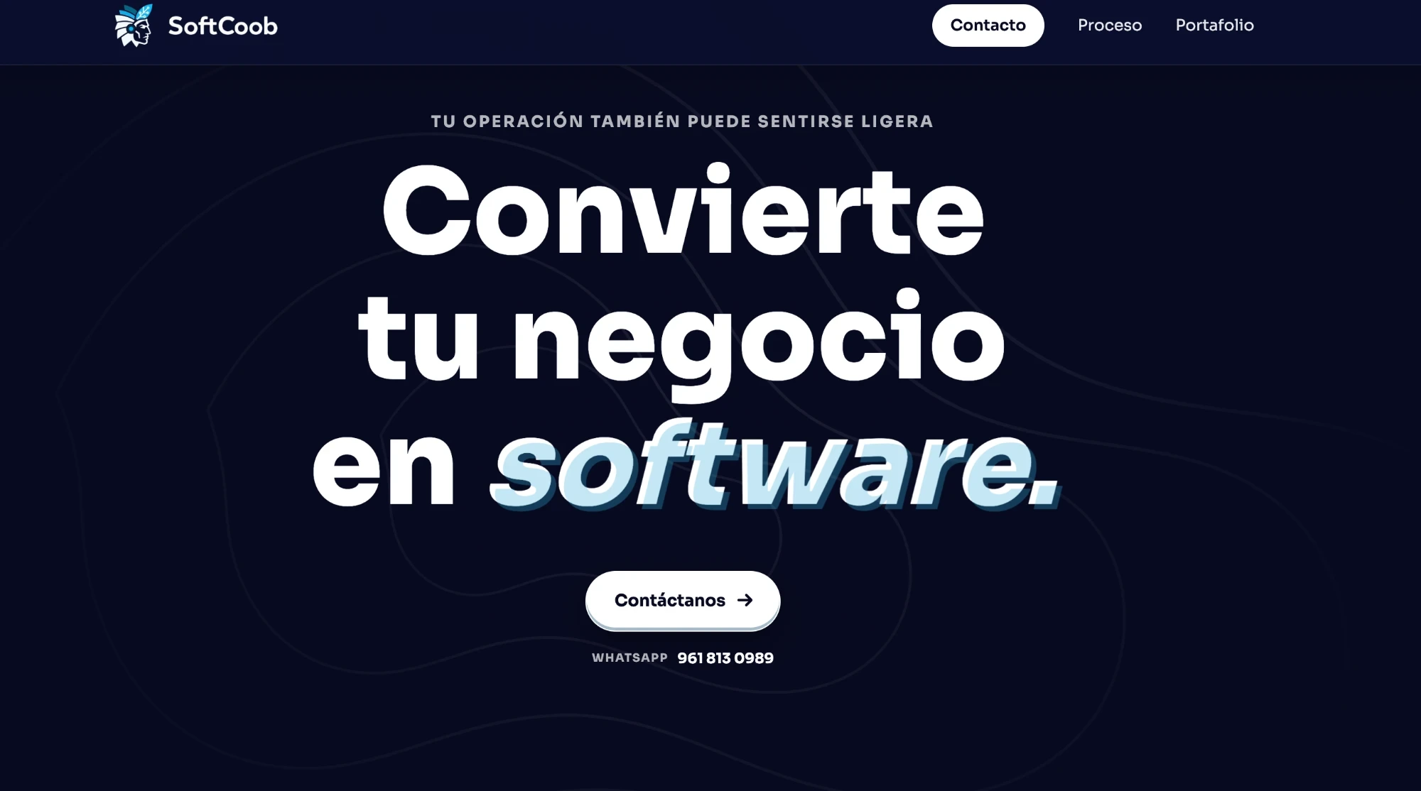 SoftCoob home: “Turn your business into software”